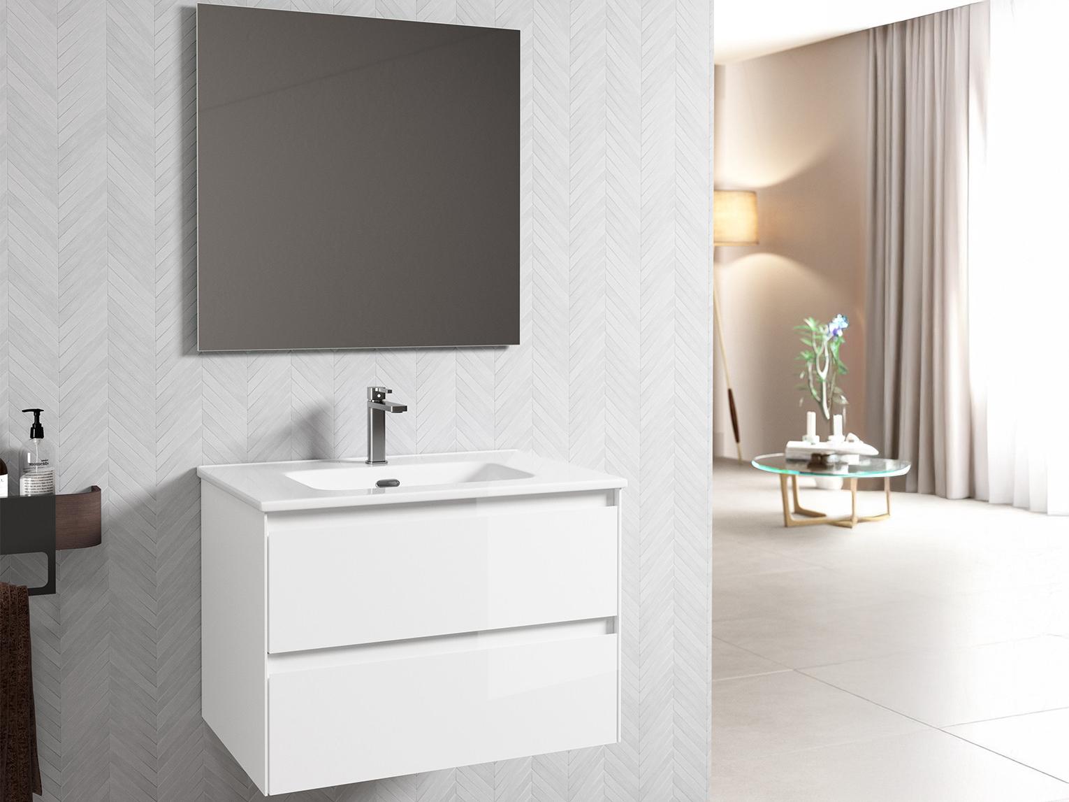 WS Bath Collections Perla Glossy White Vanity