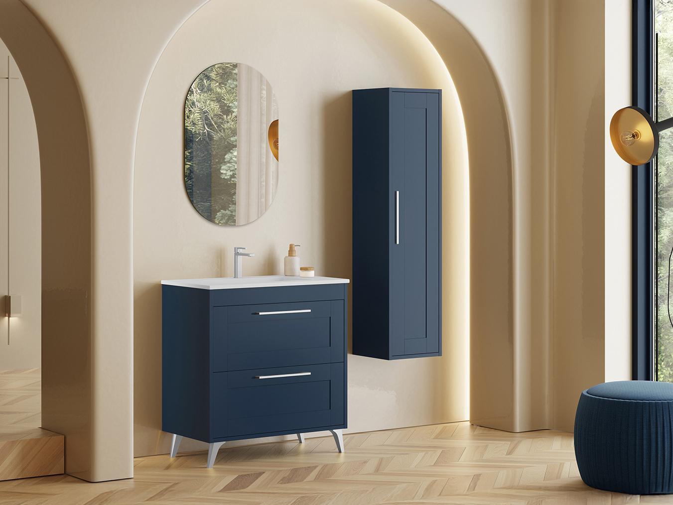 WS Bath Collections Rose Matte Navy Blue Vanity