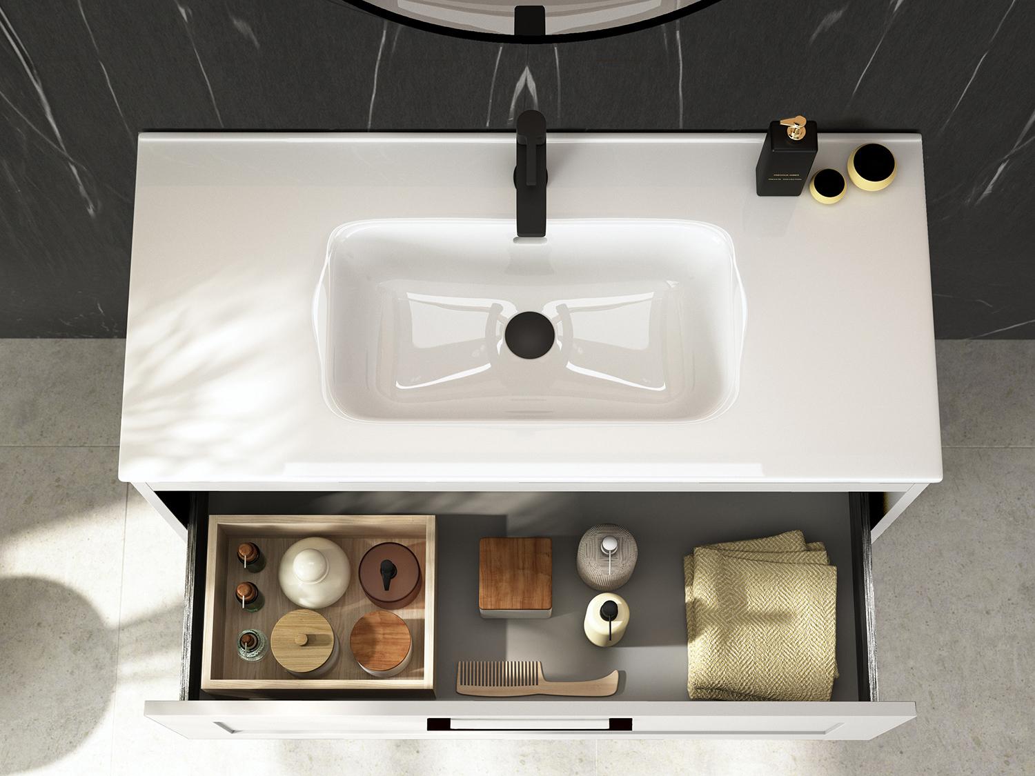 WS Bath Collections Rose Matte White Vanity