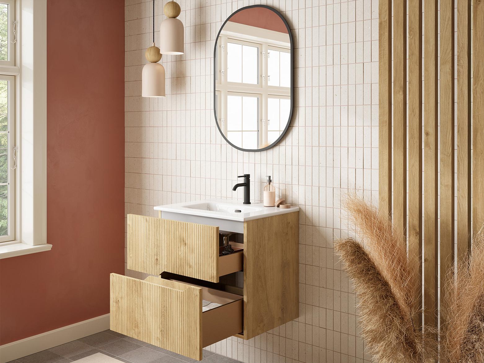 WS Bath Collections Tulipa Natural Oak Vanity