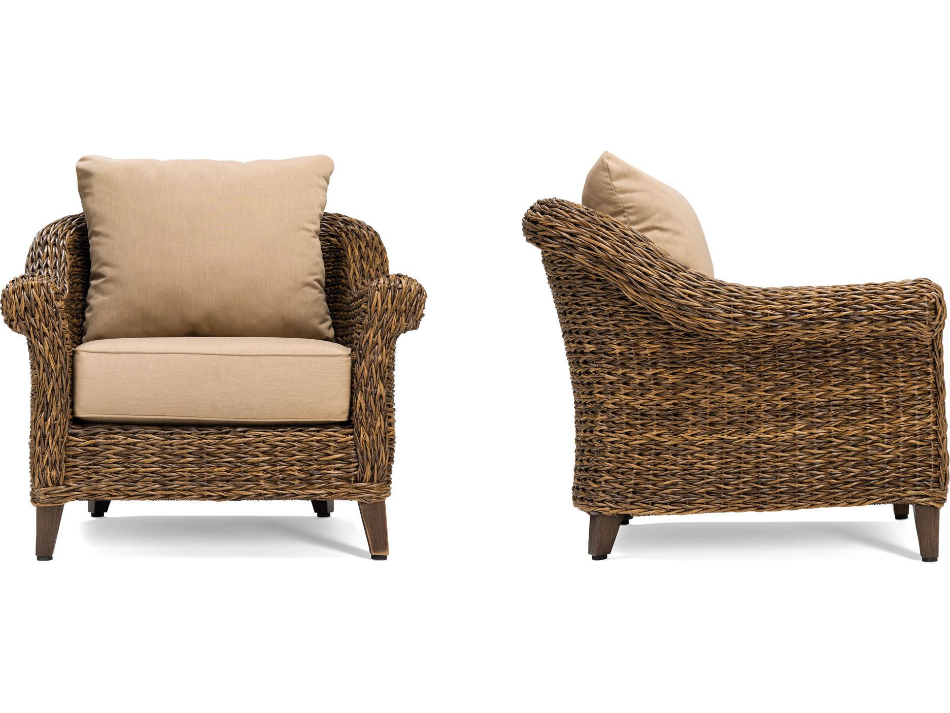 Winston Quick Ship Cayman Wicker Heritage Brown Aluminum Patio Lounge Chair