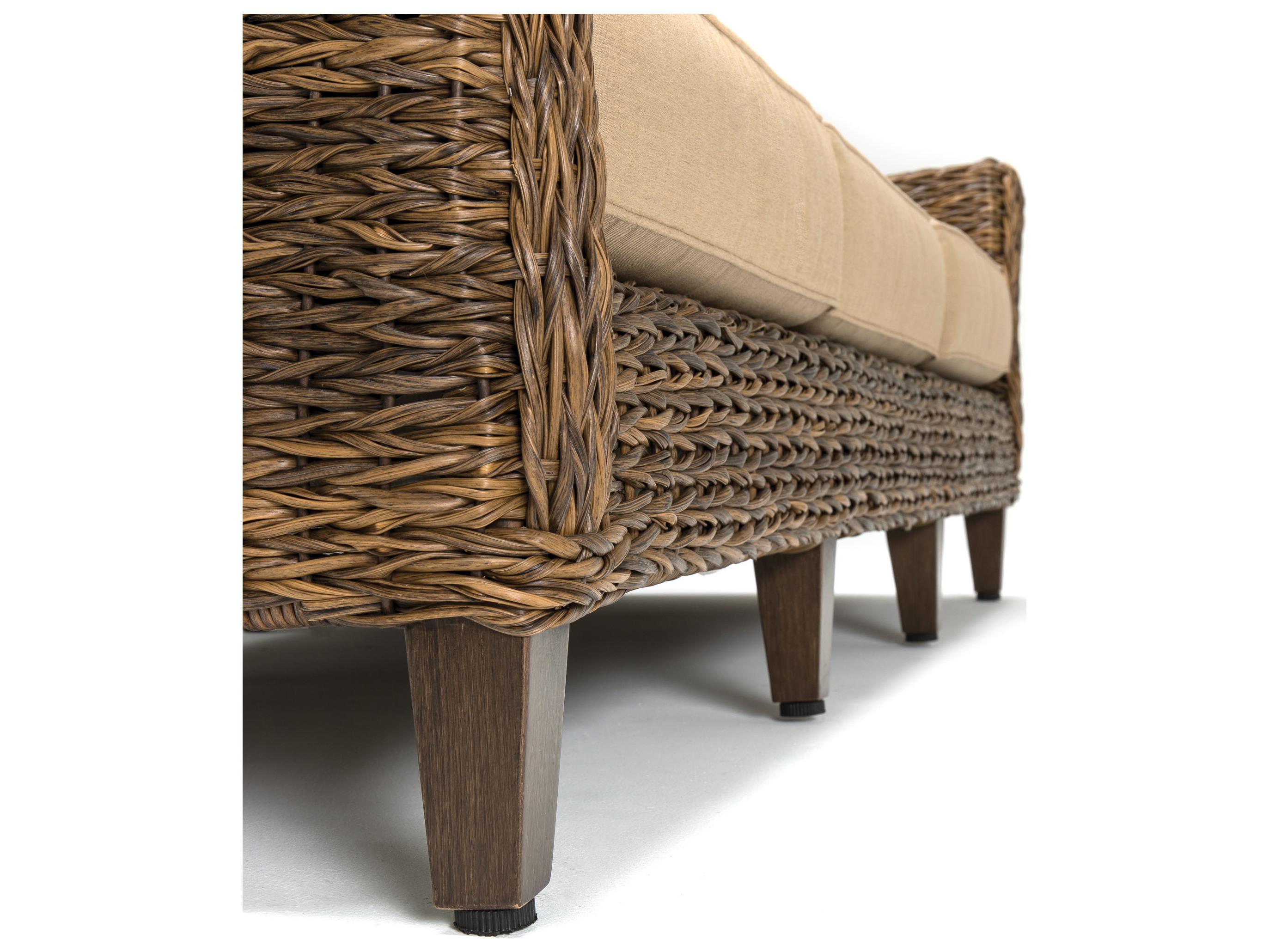 Winston Quick Ship Cayman Wicker Heritage Brown Aluminum Outdoor Sofa