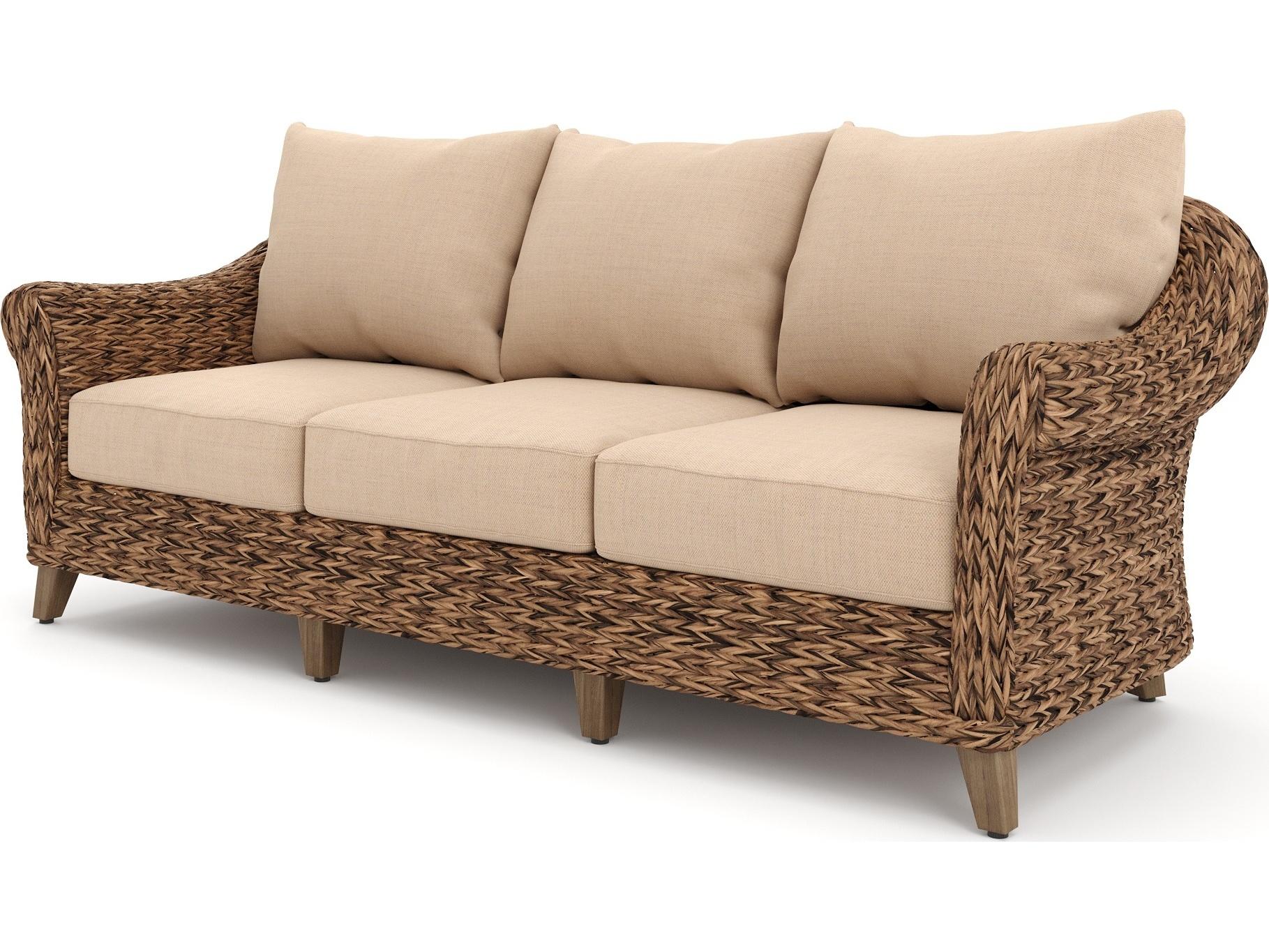 Winston Quick Ship Cayman Wicker Heritage Brown Aluminum Outdoor Sofa