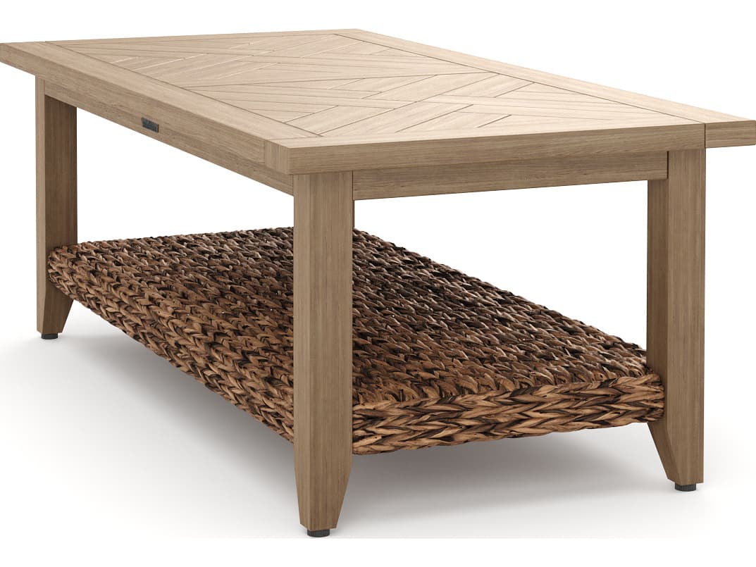 Winston Quick Ship Cayman Wicker Heritage Brown Aluminum Rectangular Outdoor Coffee Table