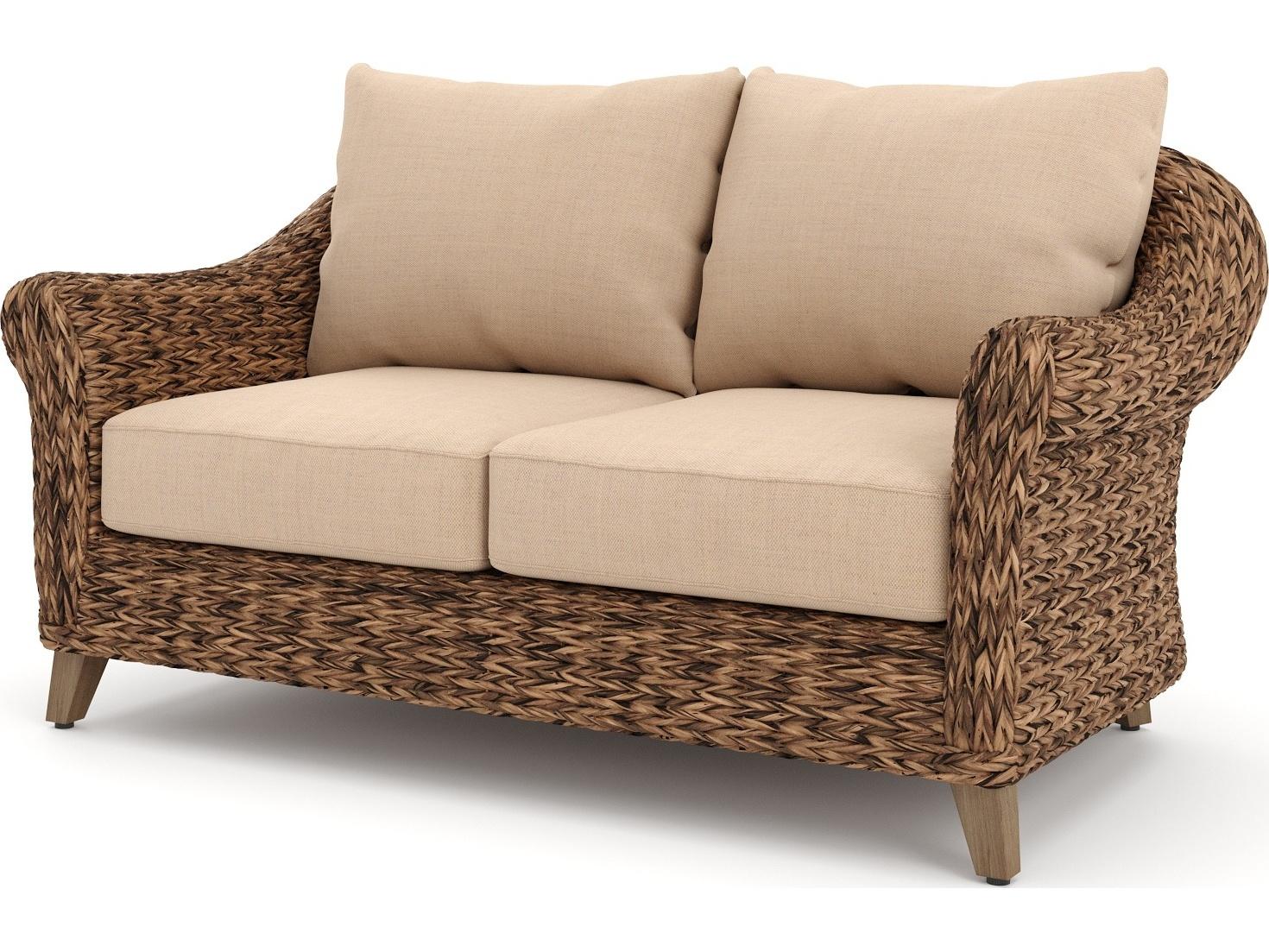 Winston Quick Ship Cayman Wicker Heritage Brown Aluminum Outdoor Loveseat