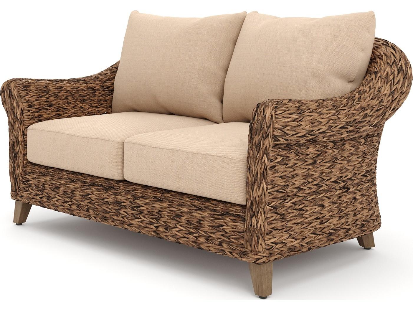 Winston Quick Ship Cayman Wicker Heritage Brown Aluminum Outdoor Loveseat