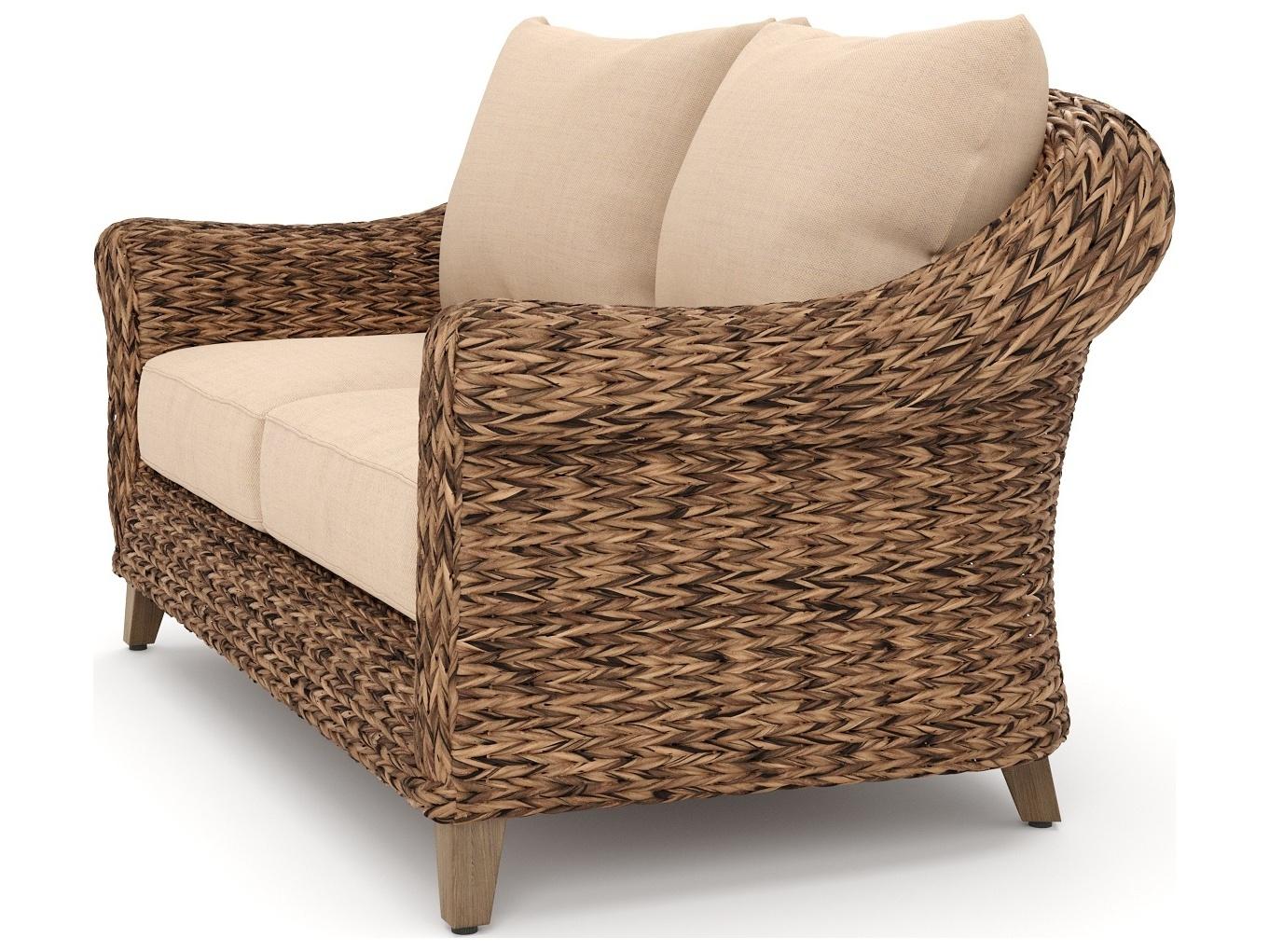 Winston Quick Ship Cayman Wicker Heritage Brown Aluminum Outdoor Loveseat