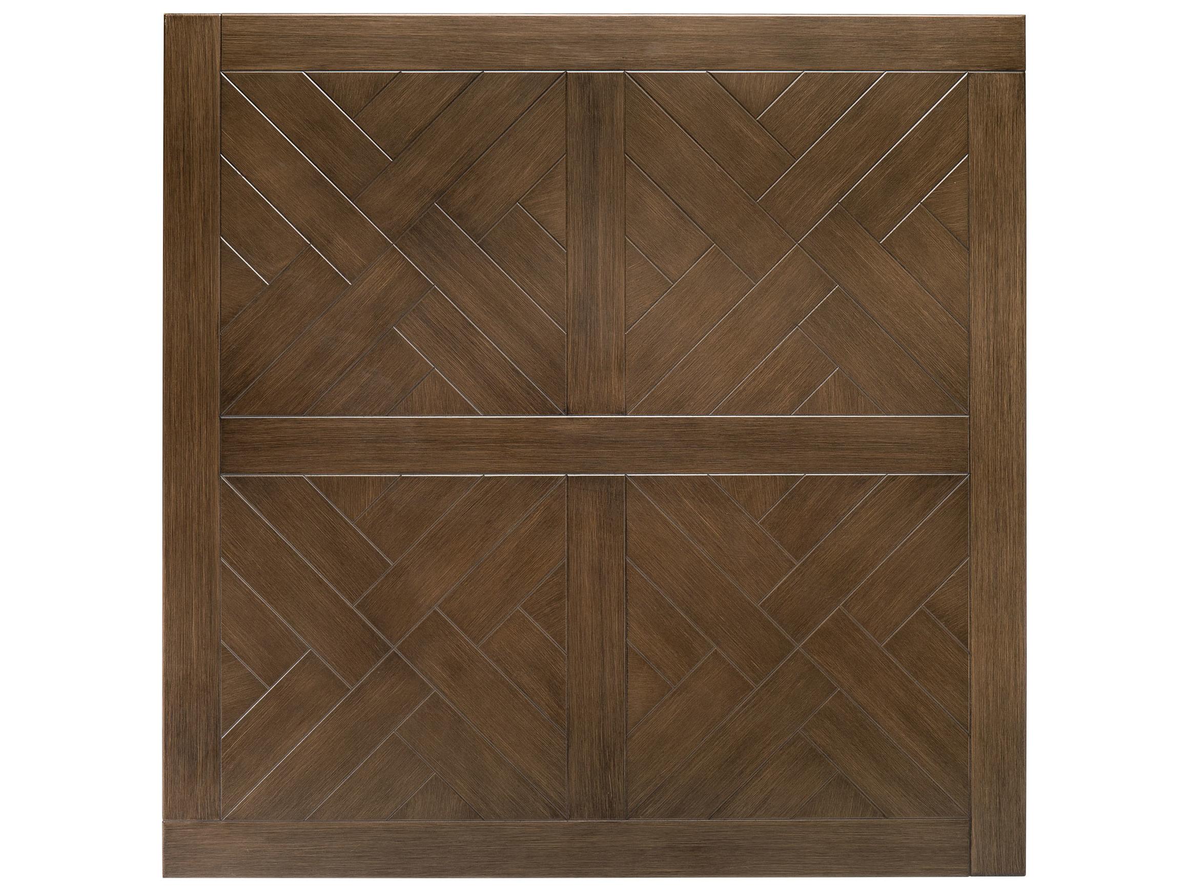 Winston Quick Ship Cayman Wicker Heritage Brown Aluminum Square Outdoor Chat Table