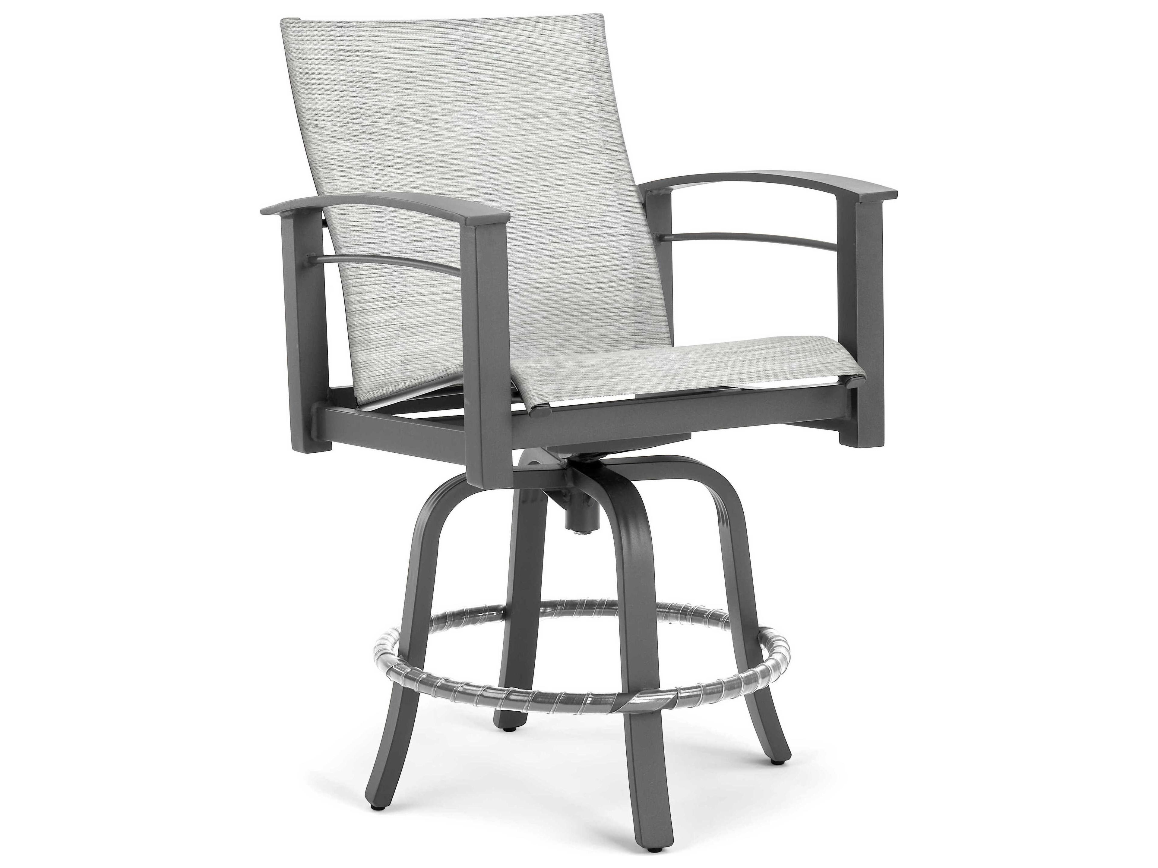 Winston Quick Ship Stanford Sling Aluminum Swivel Patio Bar Stool