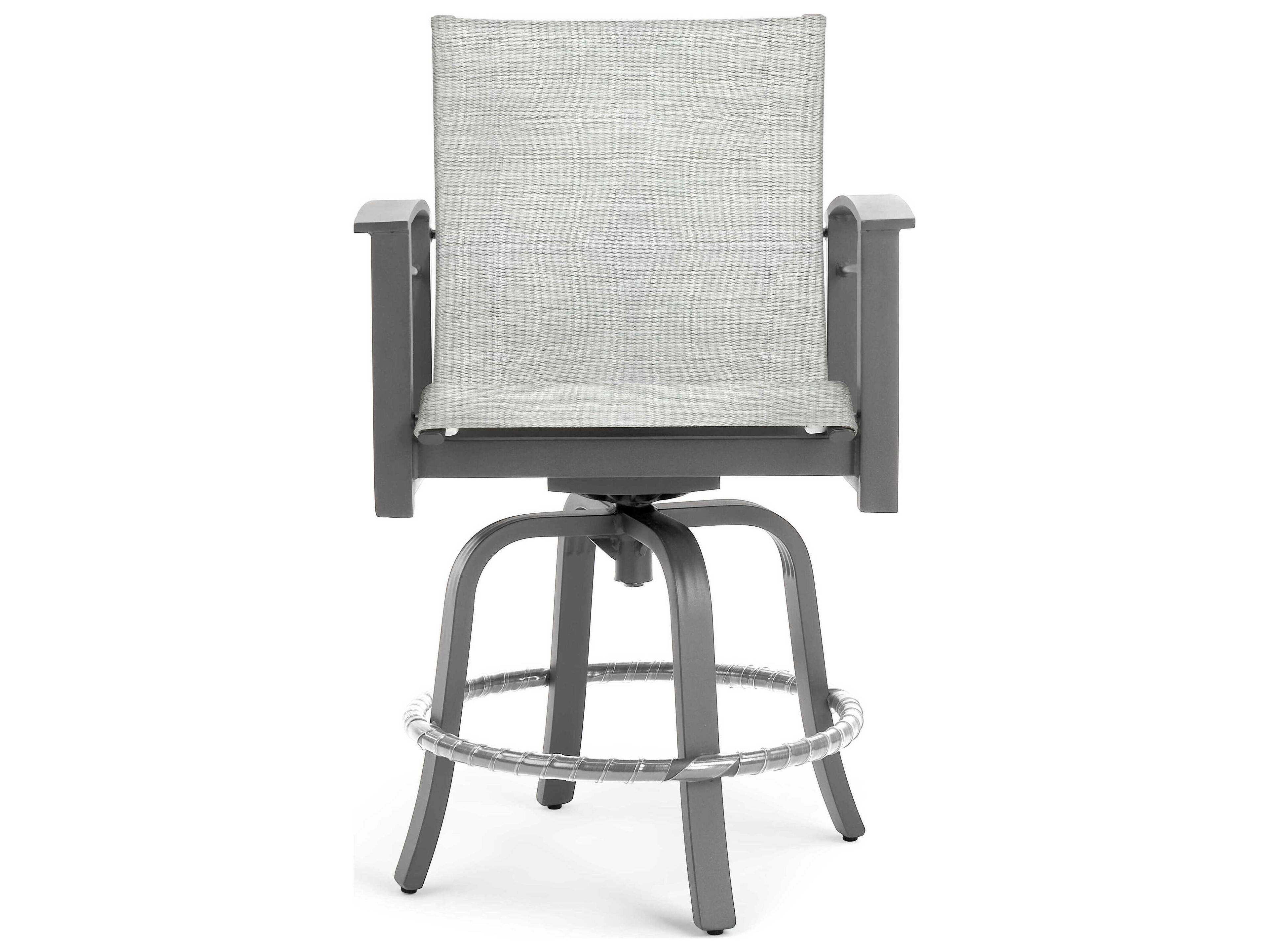 Winston Quick Ship Stanford Sling Aluminum Swivel Patio Bar Stool