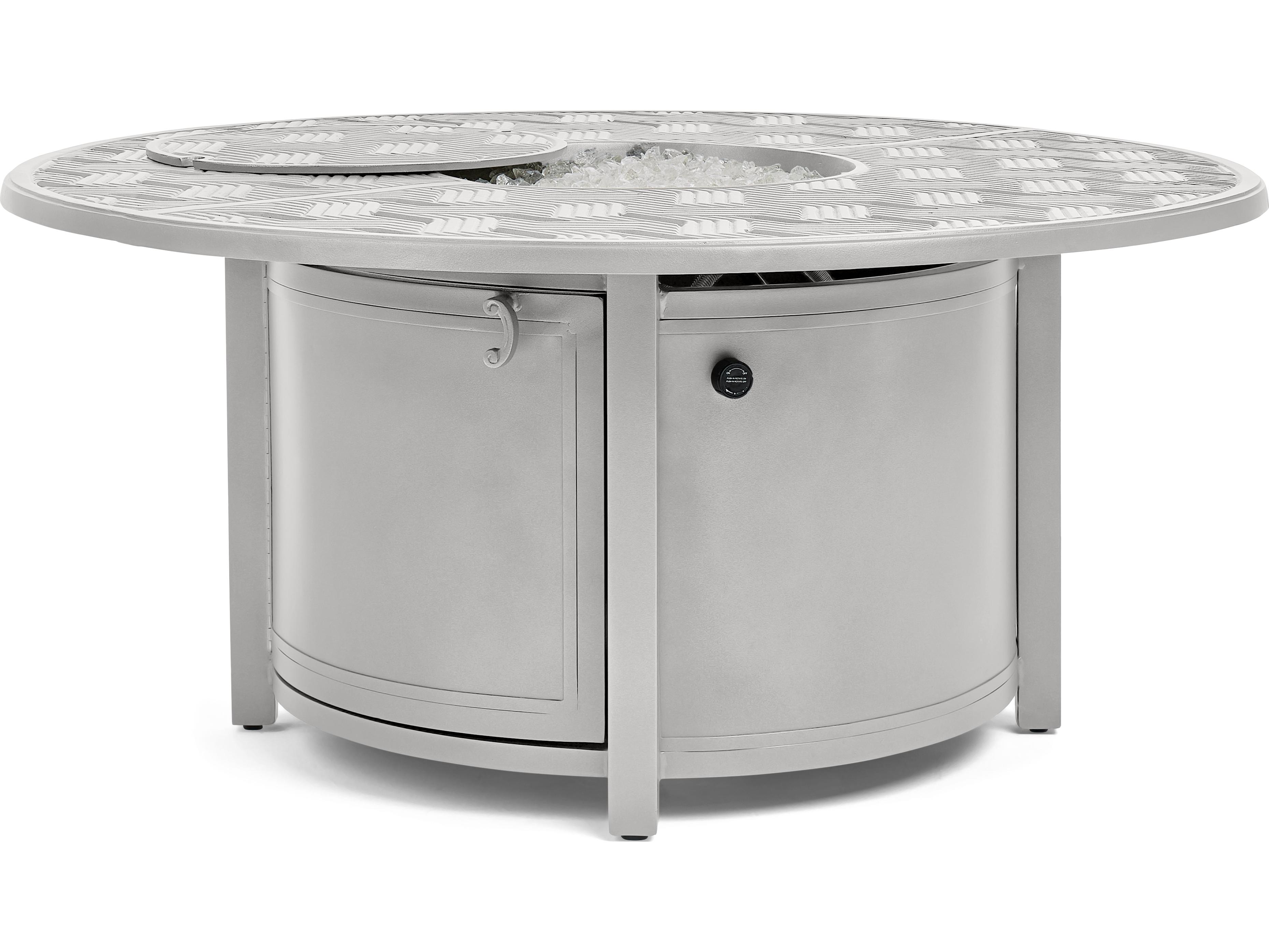 Winston Quick Ship Merge Aluminum Round Outdoor Fire Pit Table