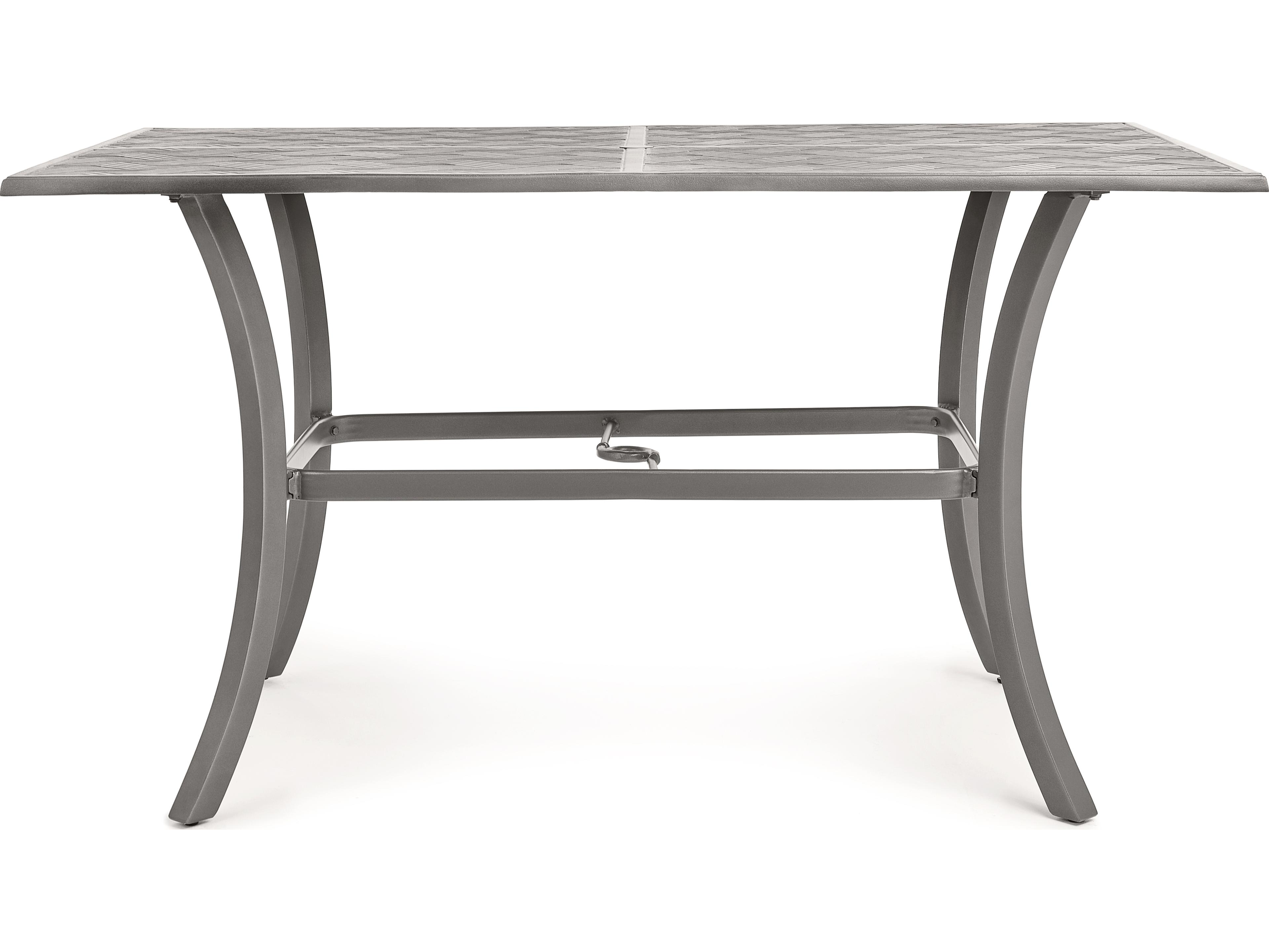 Winston Quick Ship Merge Weathered Teak Aluminum Rectangular Patio Counter Table