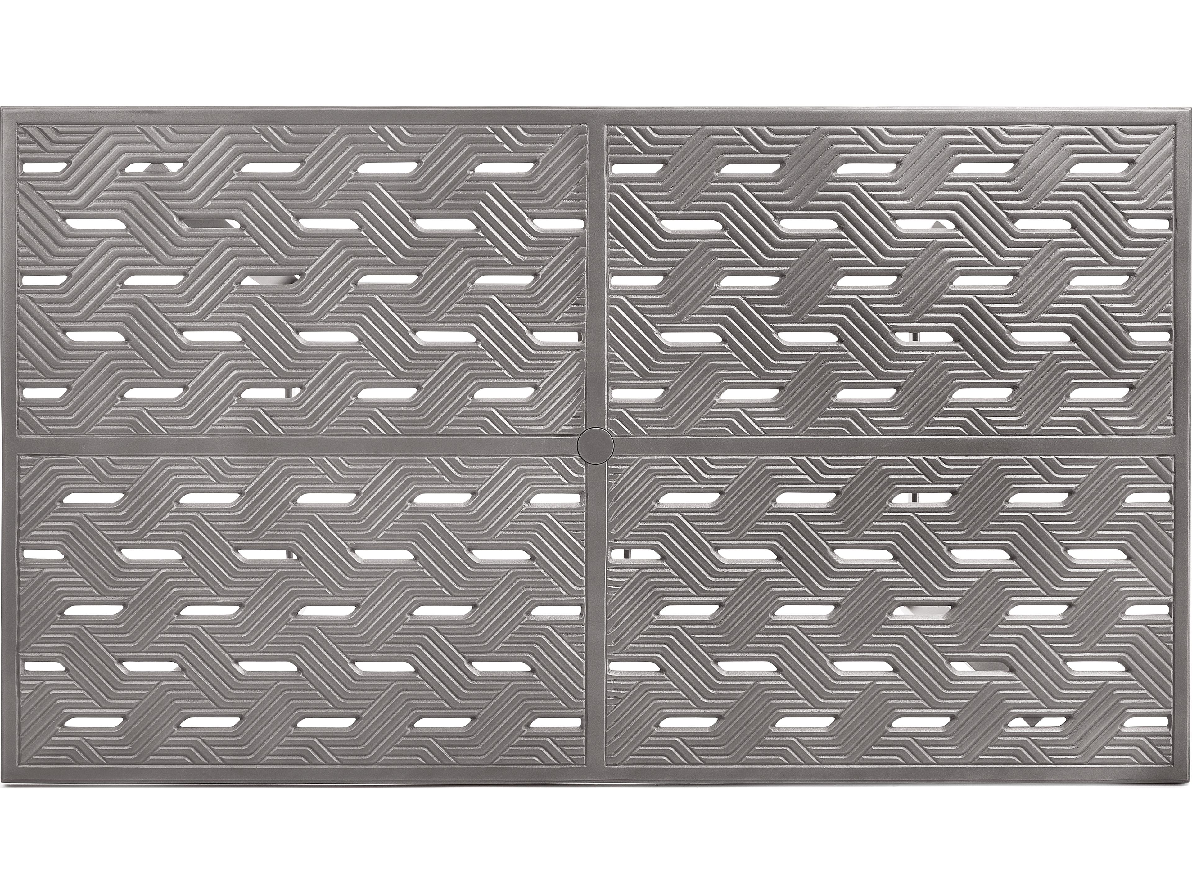 Winston Quick Ship Merge Weathered Teak Aluminum Rectangular Patio Counter Table