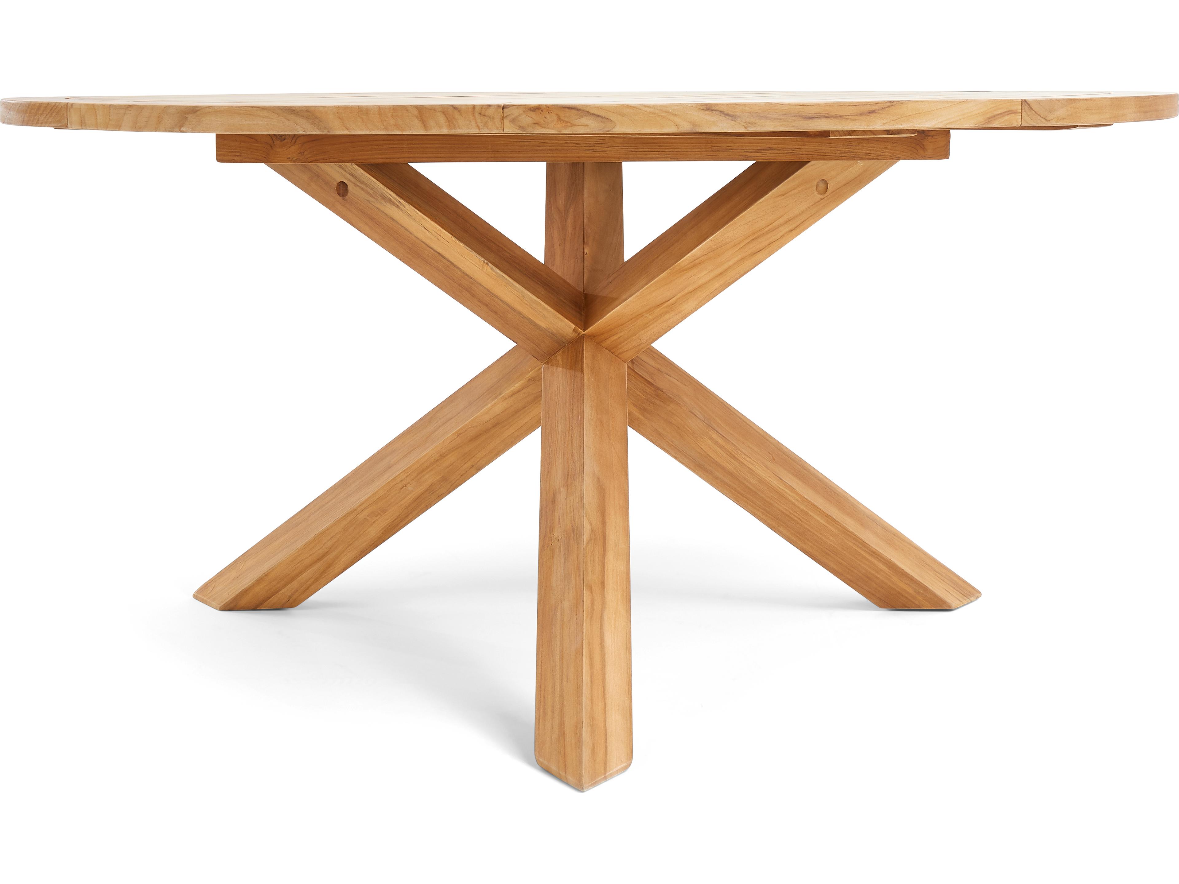 Winston Quick Ship All-Natural Teak Round Outdoor Patio Dining Table