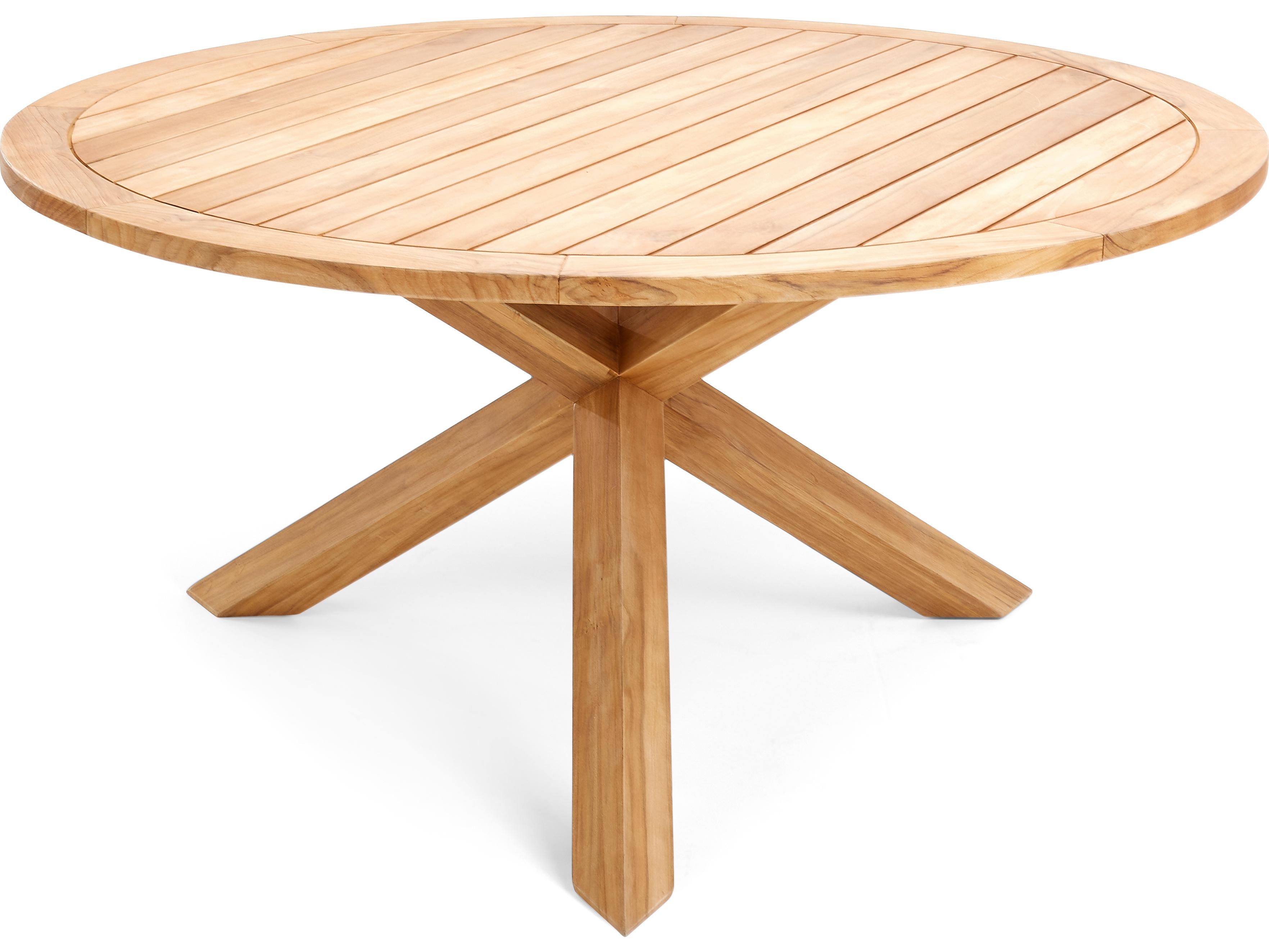 Winston Quick Ship All-Natural Teak Round Outdoor Patio Dining Table