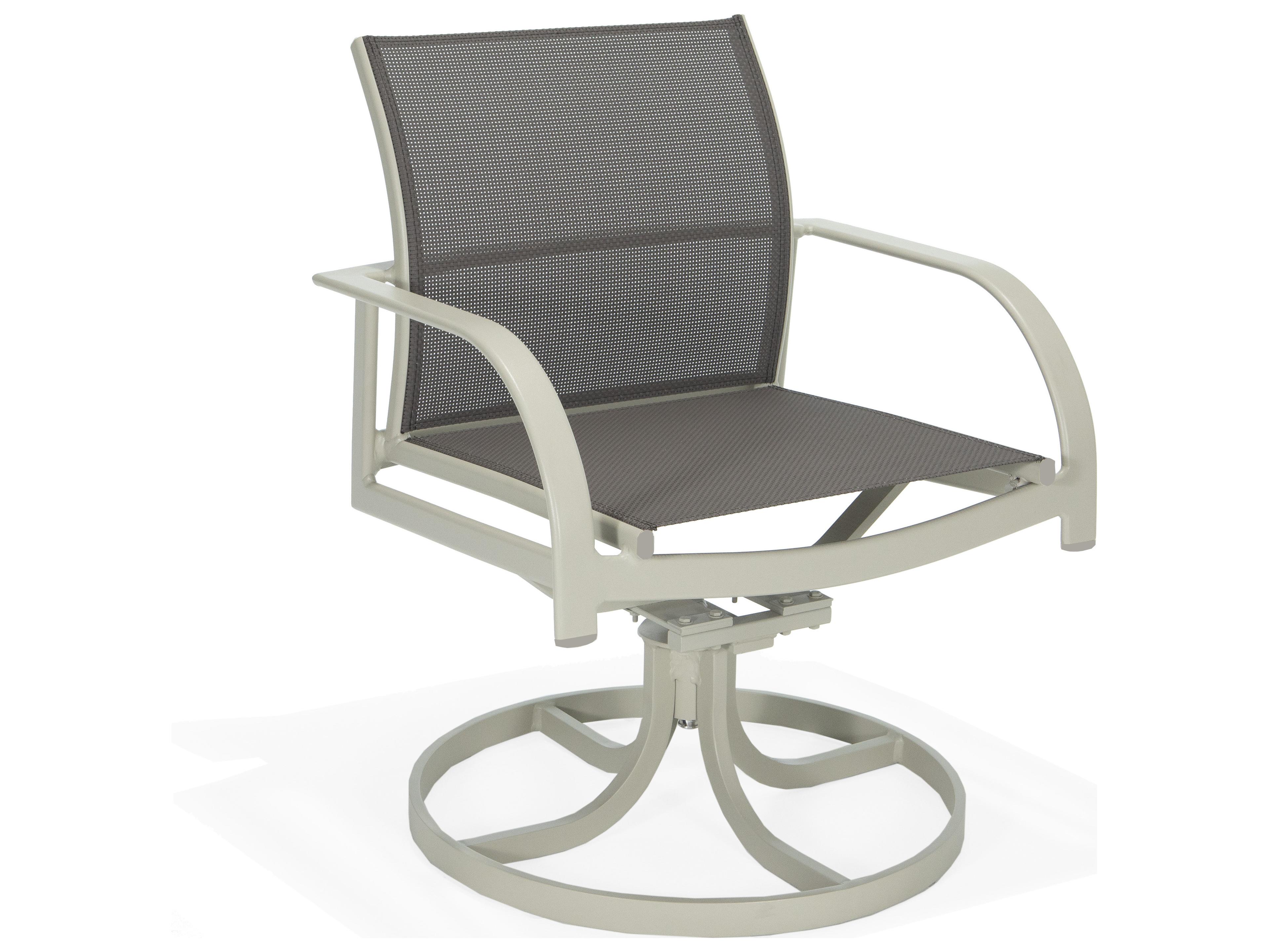 Winston Coral Reef Sling Aluminum Swivel Rocker Dining Chair
