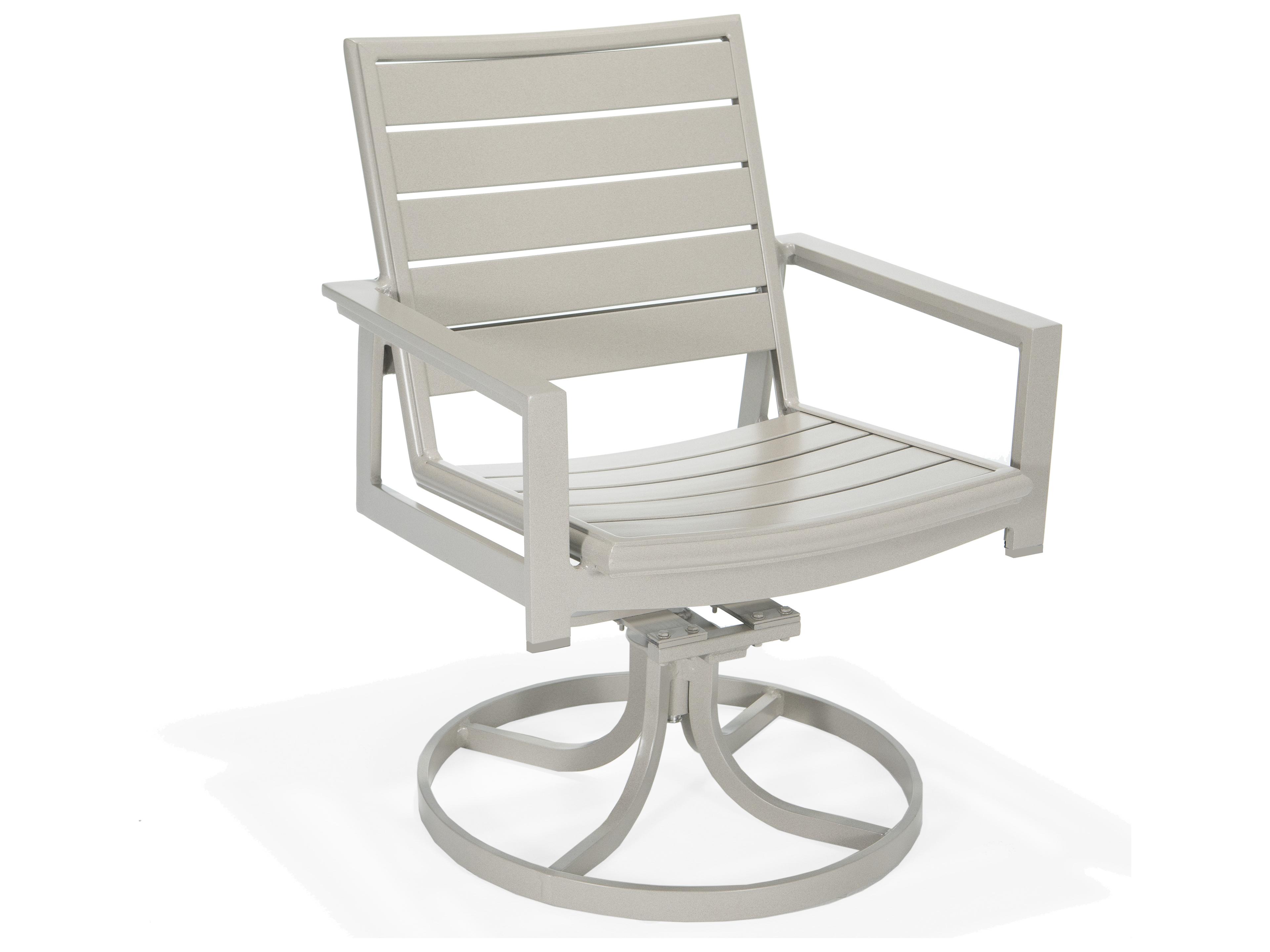 Winston Hamilton Slat Aluminum Swivel Rocker Dining Arm Chair