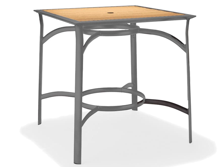 Winston Harper Aluminum Resin Square Outdoor Patio Bar Table with Umbrella Hole