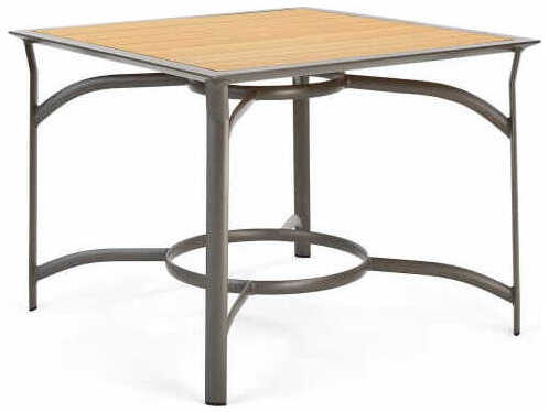 Winston Harper Aluminum Stackable Square Patio Counter Table with Umbrella Hole