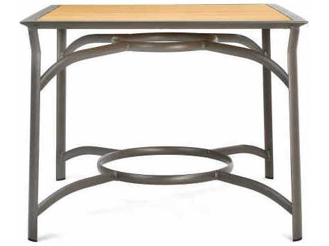 Winston Harper Aluminum Stackable Square Patio Counter Table with Umbrella Hole