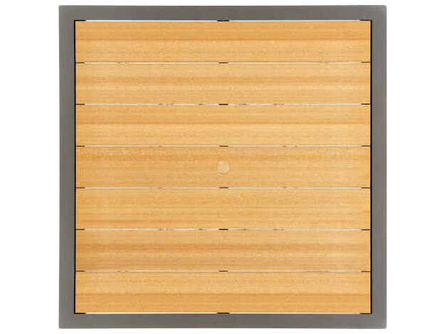 Winston Harper Aluminum Stackable Square Patio Counter Table with Umbrella Hole