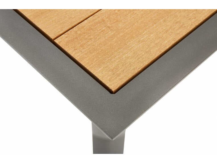 Winston Harper Aluminum Stackable Square Patio Dining Table with Umbrella Hole