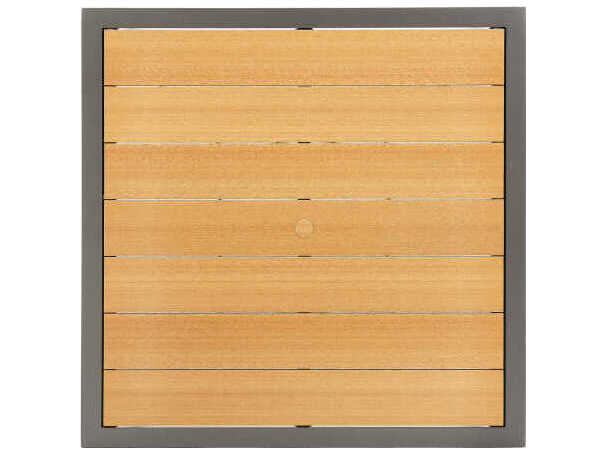 Winston Harper Aluminum Stackable Square Patio Dining Table with Umbrella Hole