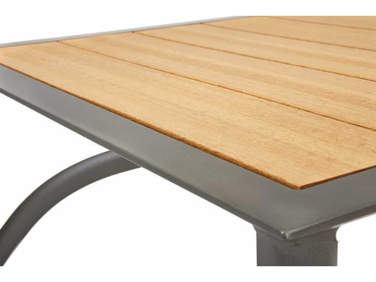 Winston Harper Aluminum Rectangular Outdoor Patio Counter Table with Umbrella Hole