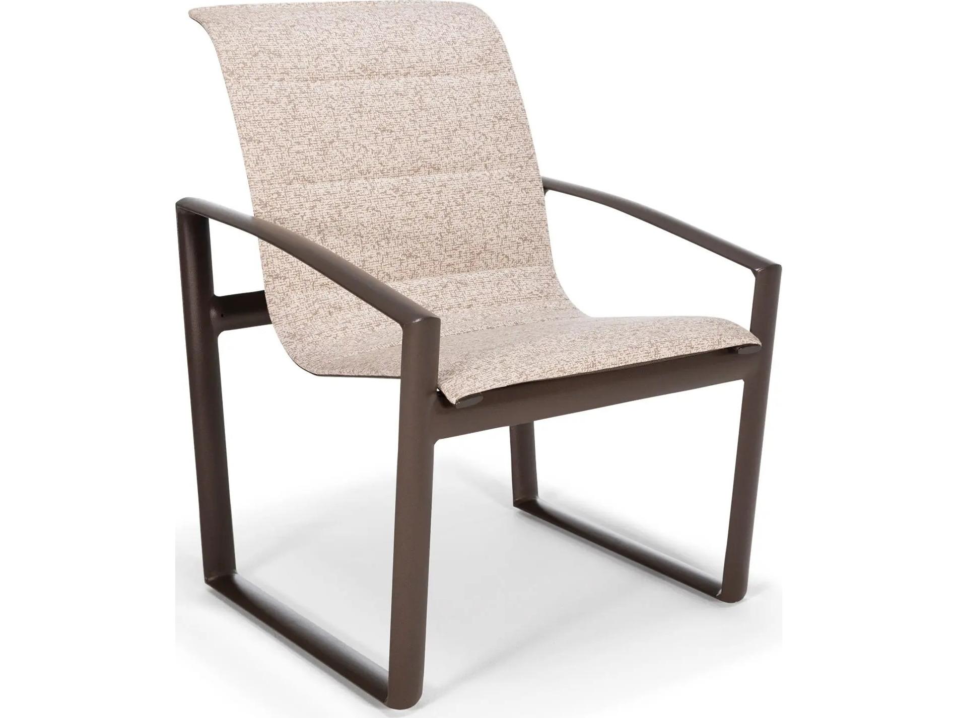Winston Icon Padded Sling Aluminum High Back Dining Arm Chair