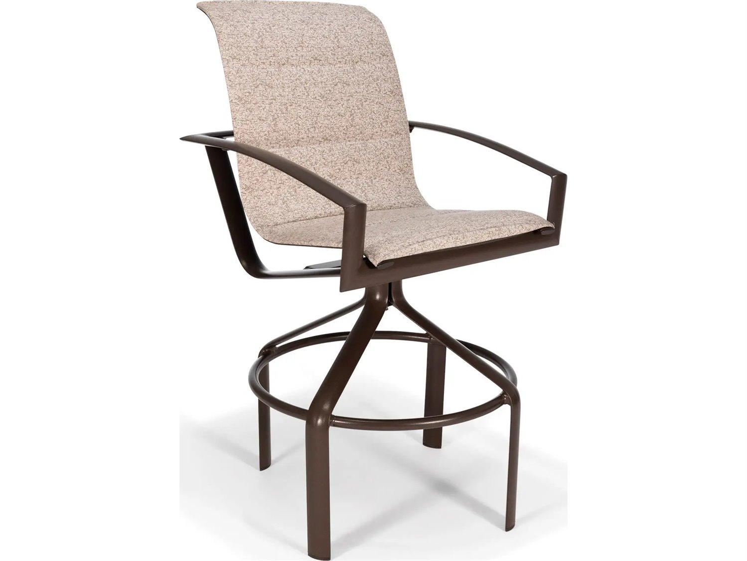 Winston Icon Padded Sling Aluminum High Back Swivel Bar Stool