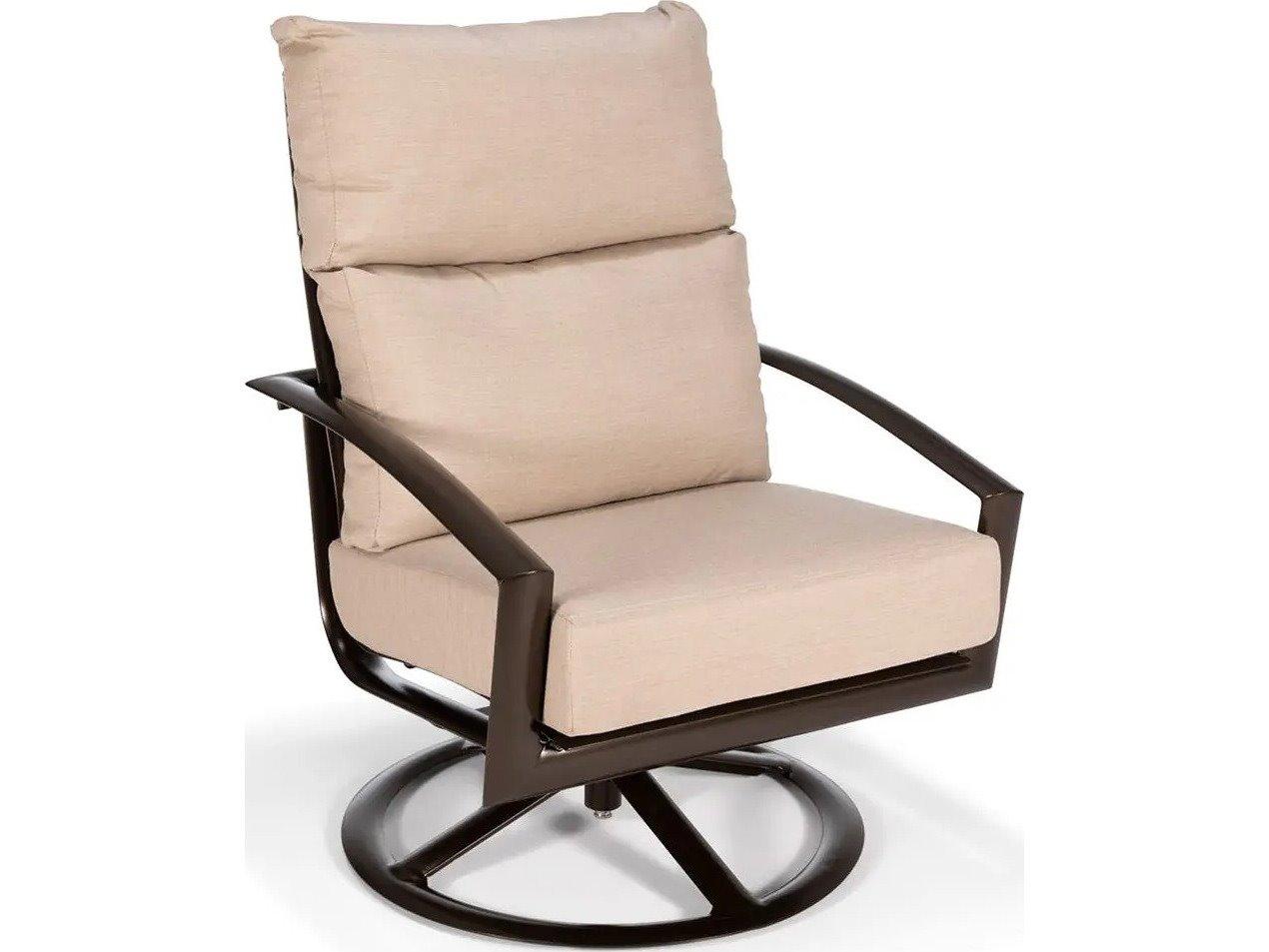 Winston Icon Cushion Deep Seating Aluminum Ultra High Back Swivel Rocker Lounge Chair