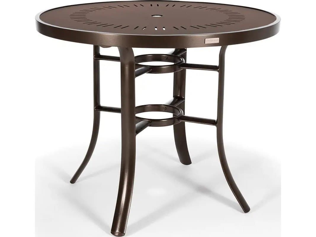 Winston Icon Aluminum 42" Round KD Counter Table with Umbrella Hole