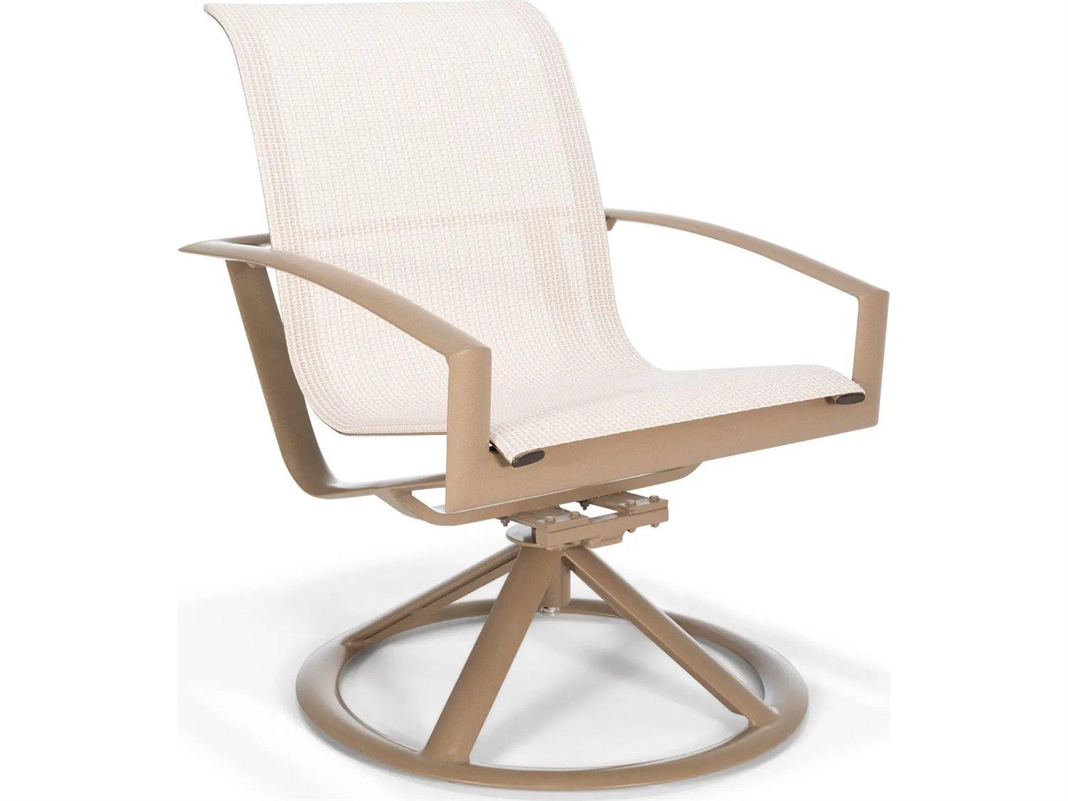 Winston Icon Sling Aluminum High Back Swivel Rocker Dining Chair