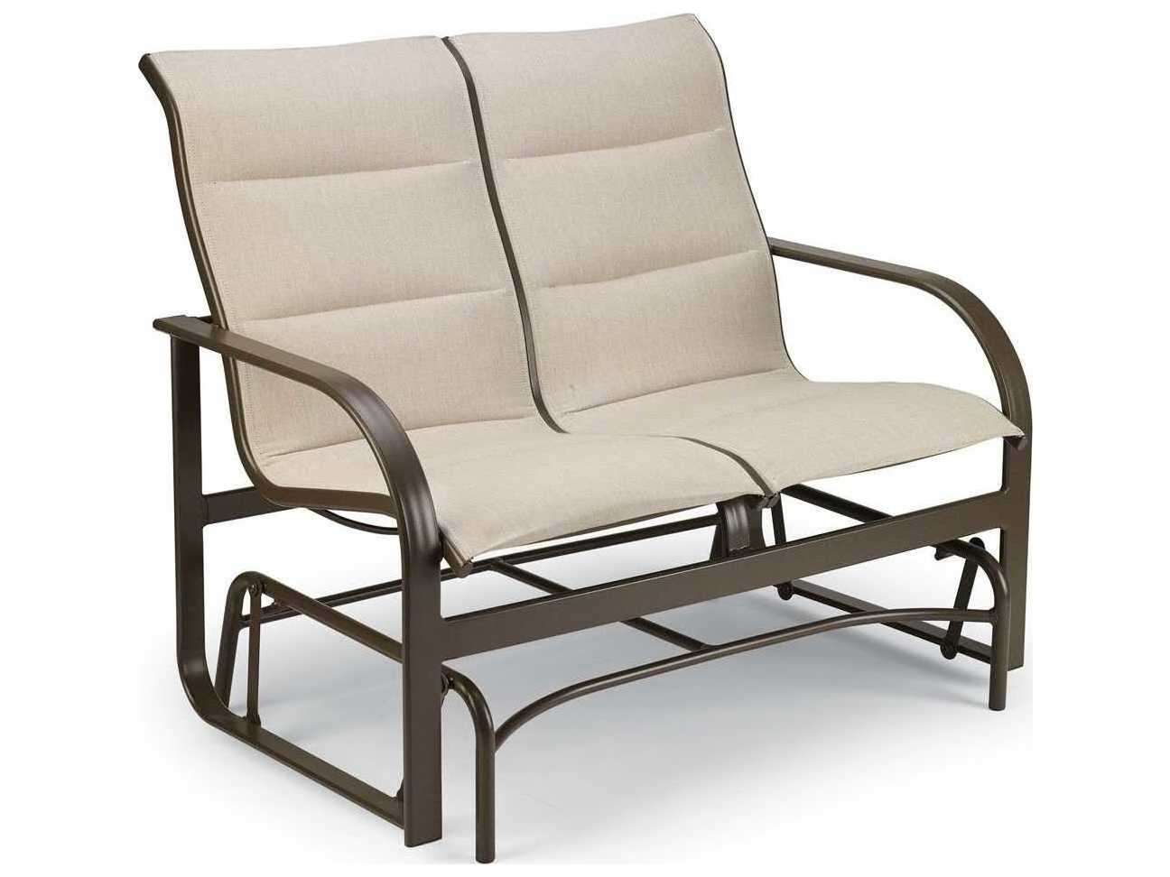 Winston Key West Padded Sling Aluminum Outdoor Patio Loveseat Glider