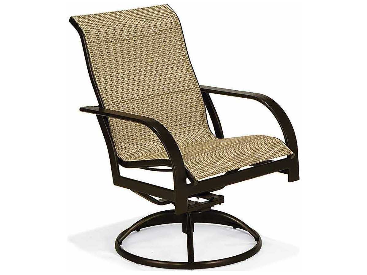 Winston Key West Sling Aluminum High Back Swivel Tilt Chair Swivel Arm Patio Dining Chair