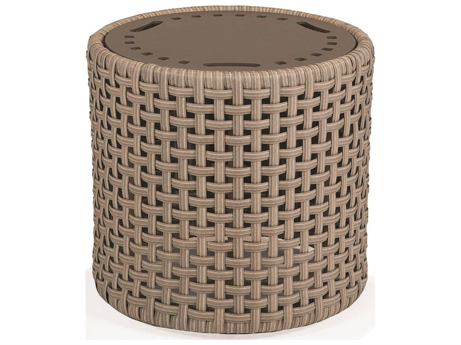 Winston Jasper Woven Aluminum Round Drum Table