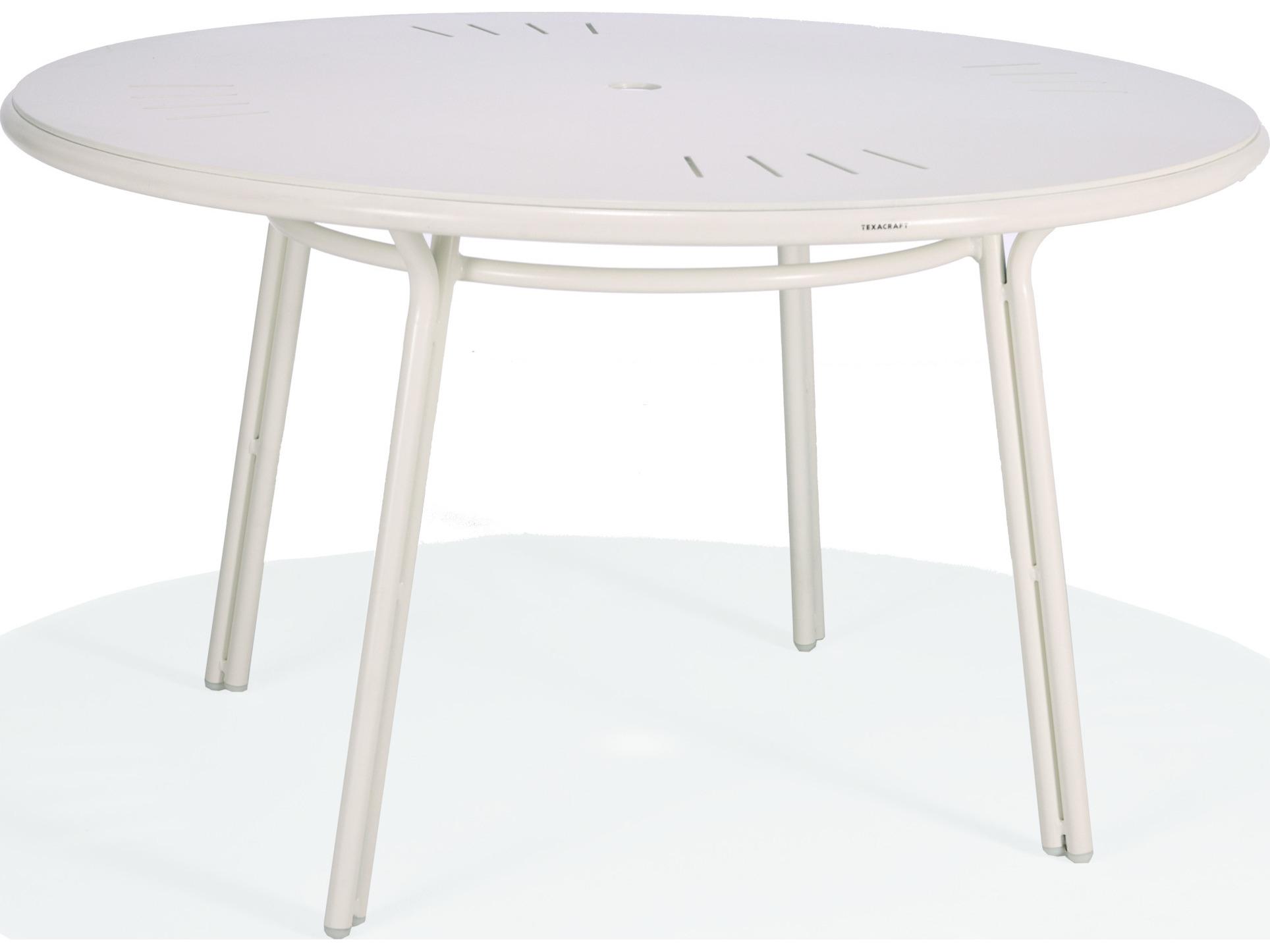 Winston Oceans Aluminum 48" Round Dining Table with Umbrella Hole