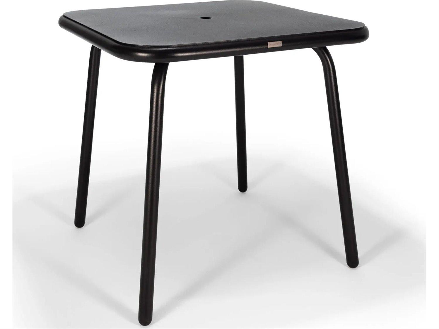 Winston Holsen Aluminum 42" Square Rigid Bar Height Table with Umbrella Hole