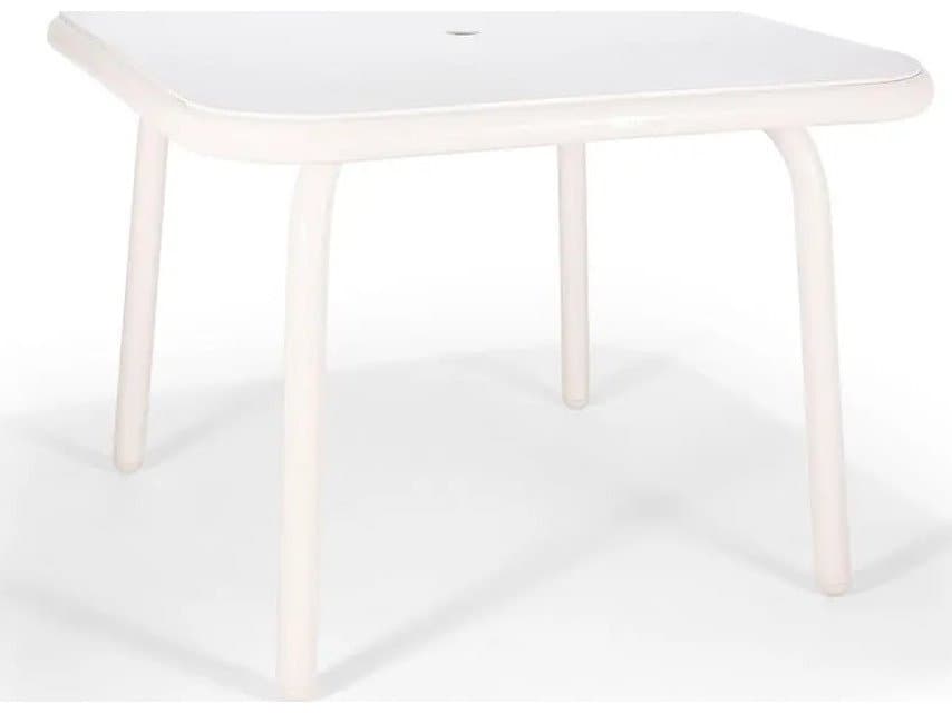 Winston Holsen Aluminum 42" Square Rigid Dining Table with Umbrella Hole