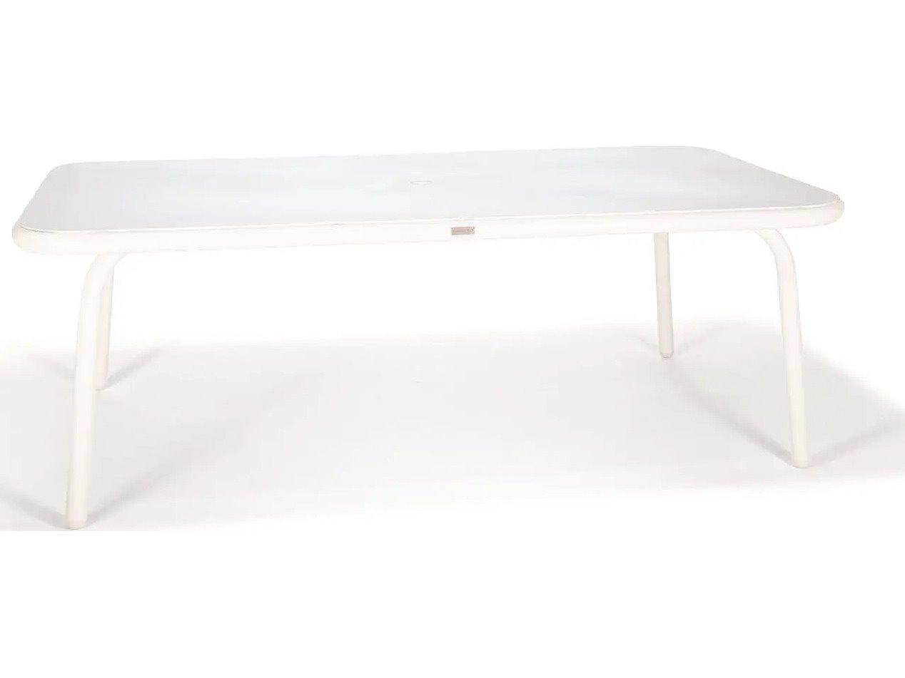 Winston Holsen Aluminum 84" x 42" Rectangular KD Dining Table with Umbrella Hole