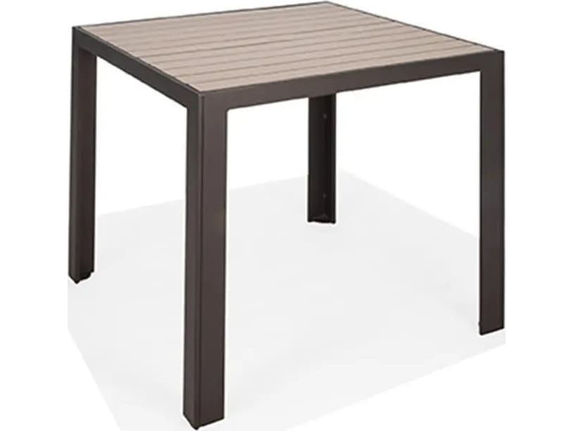 Winston Hamilton Slat HDPE 36" Square Bar Height Table with Umbrella Hole