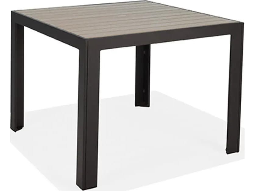 Winston Hamilton Slat HDPE 36" Square Dining Table with Umbrella Hole