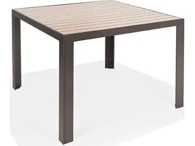 Winston Hamilton Slat HDPE 42" Square Counter Height Table with Umbrella Hole