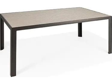 Winston Hamilton Slat HDPE 74" x 42" Rectangular Counter Height Table with Umbrella Hole