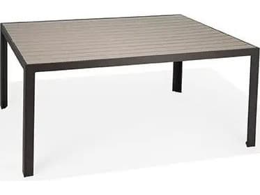 Winston Hamilton Slat HDPE 84" x 42" Rectangular Counter Height Table with Umbrella Hole