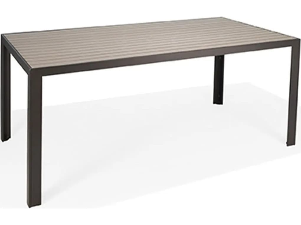 Winston Hamilton Slat HDPE 84" x 42" Rectangular Bar Height Table with Umbrella Hole