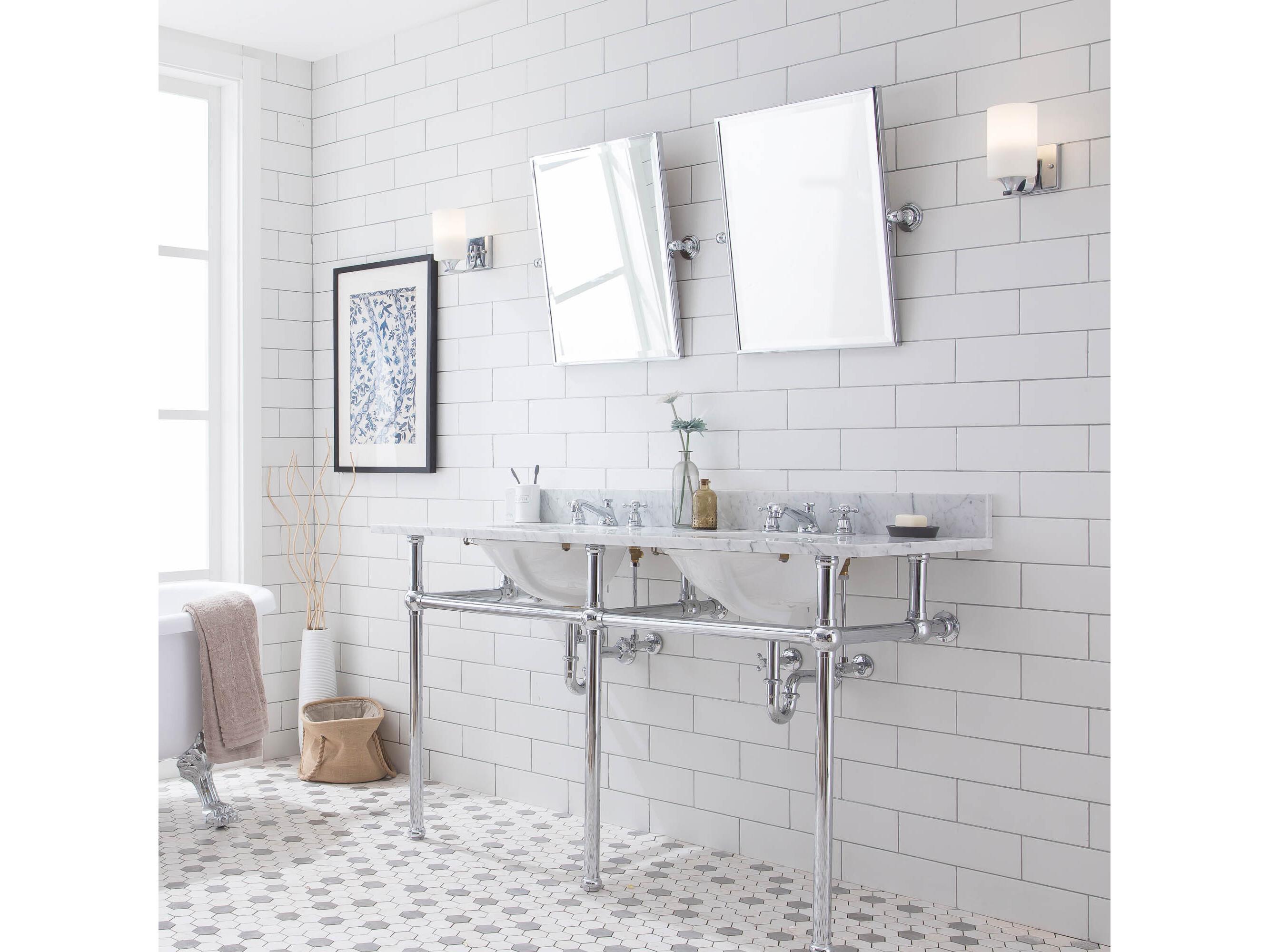 Water Creation Embassy Double Wash Stand Only in Chrome Finish