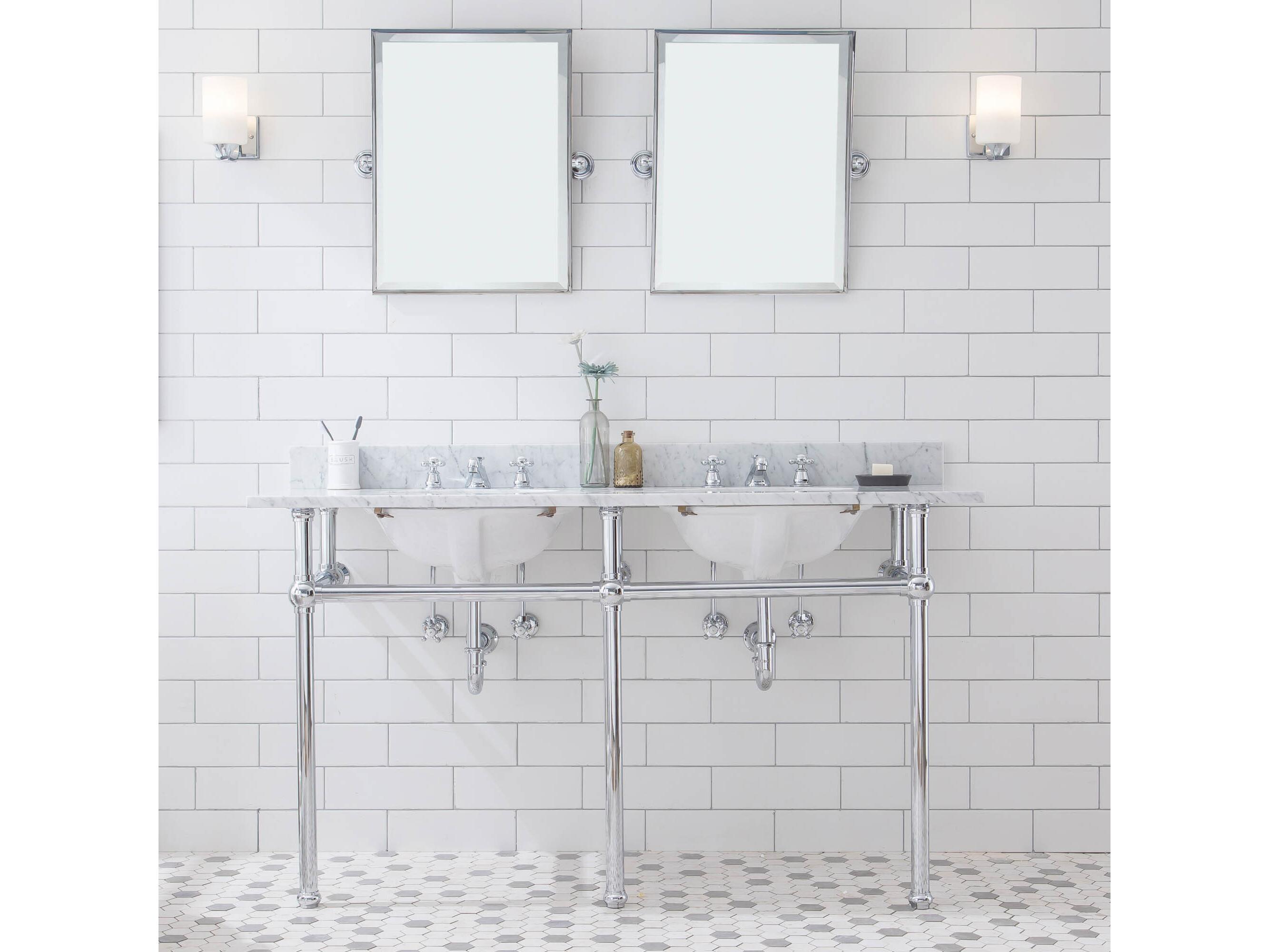 Water Creation Embassy Double Wash Stand and P-Trap in Chrome Finish