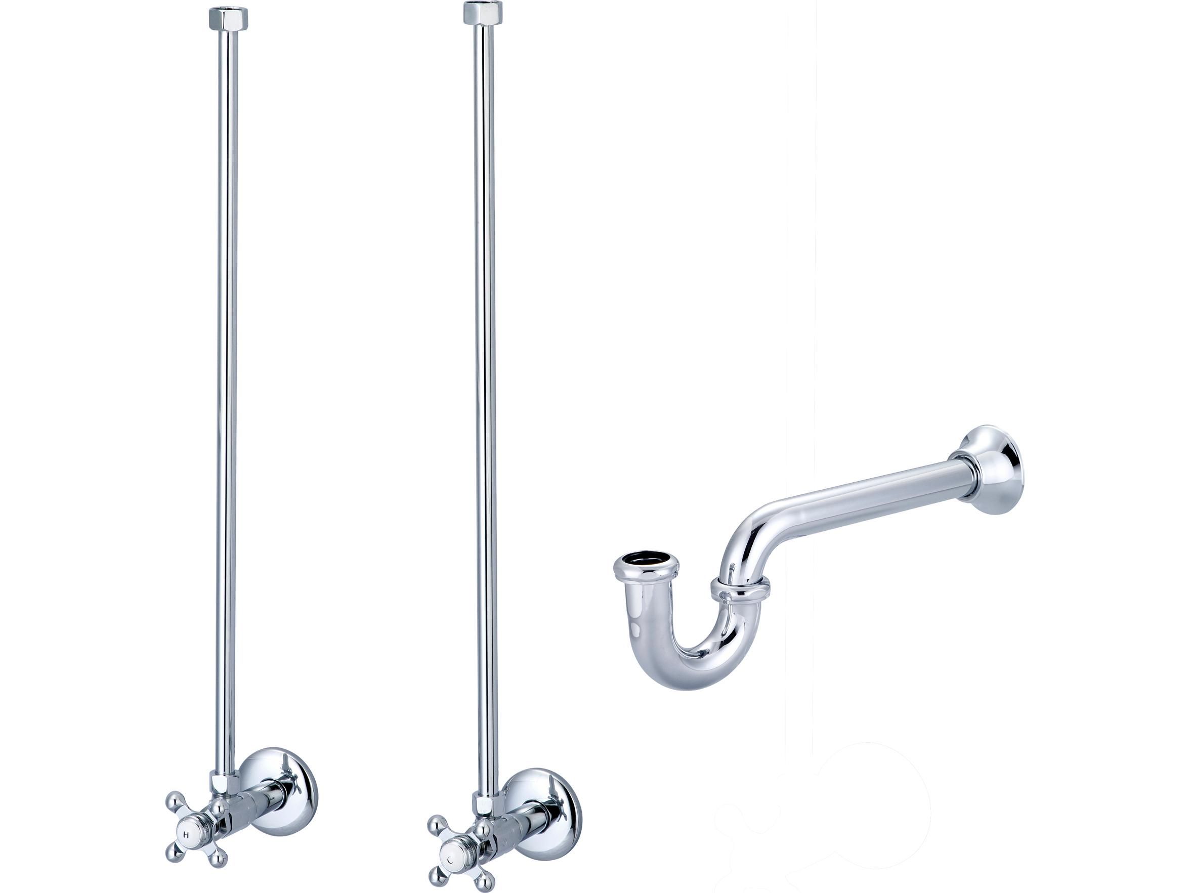 Water Creation Embassy Double Wash Stand and P-Trap in Chrome Finish