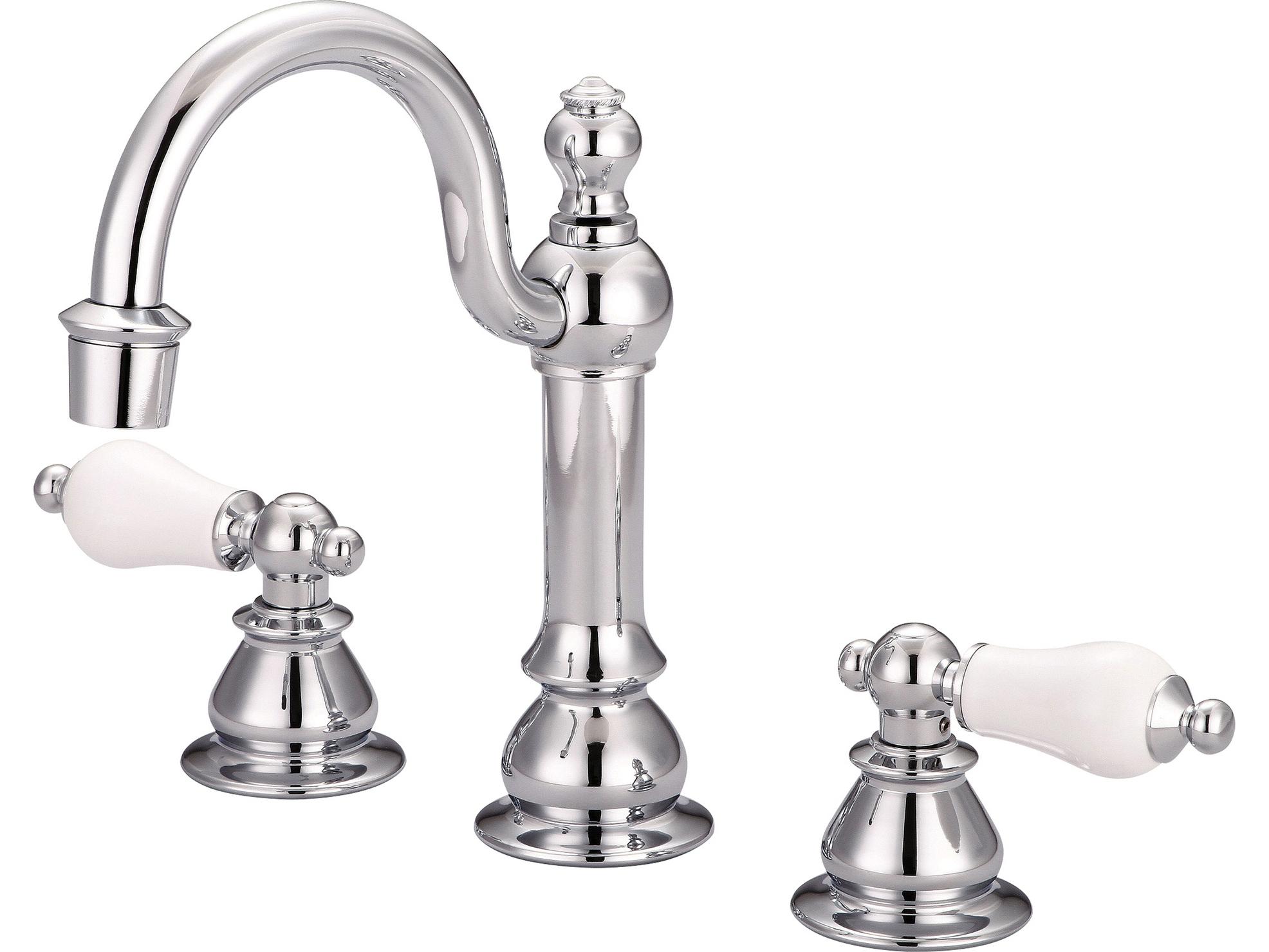 Water Creation Bea – Chrome Finish with Porcelain Lever Handles, Hook Spout